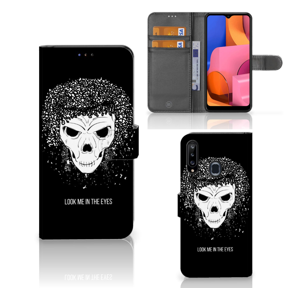 Telefoonhoesje met Naam Samsung Galaxy A20s Skull Hair