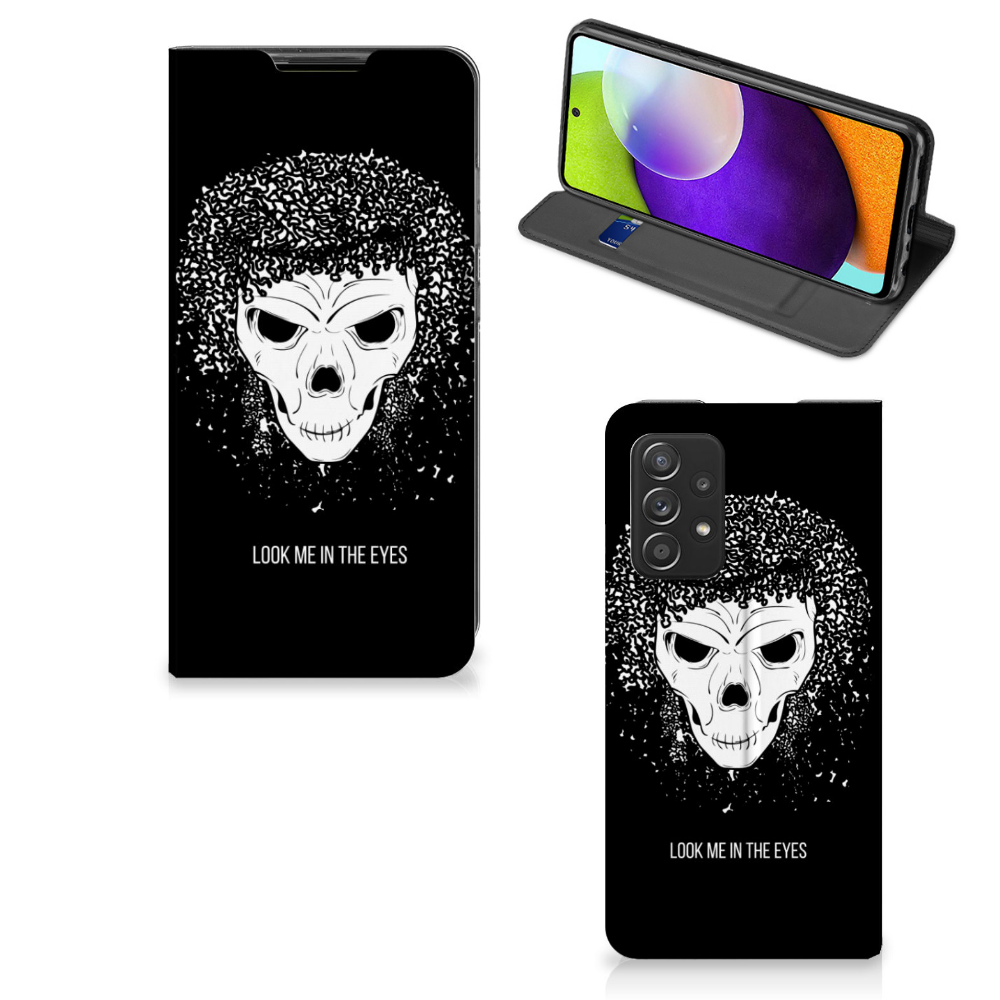 Mobiel BookCase Samsung Galaxy A52 Skull Hair