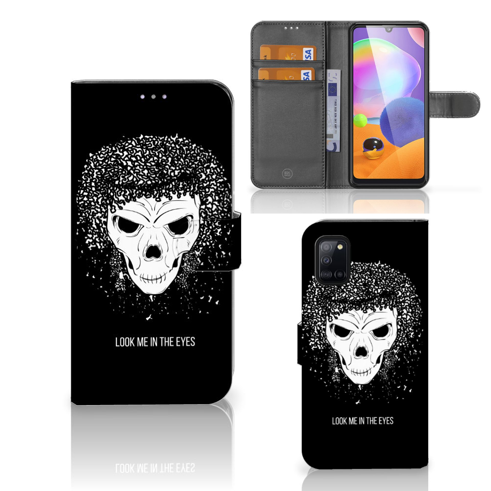 Telefoonhoesje met Naam Samsung Galaxy A31 Skull Hair