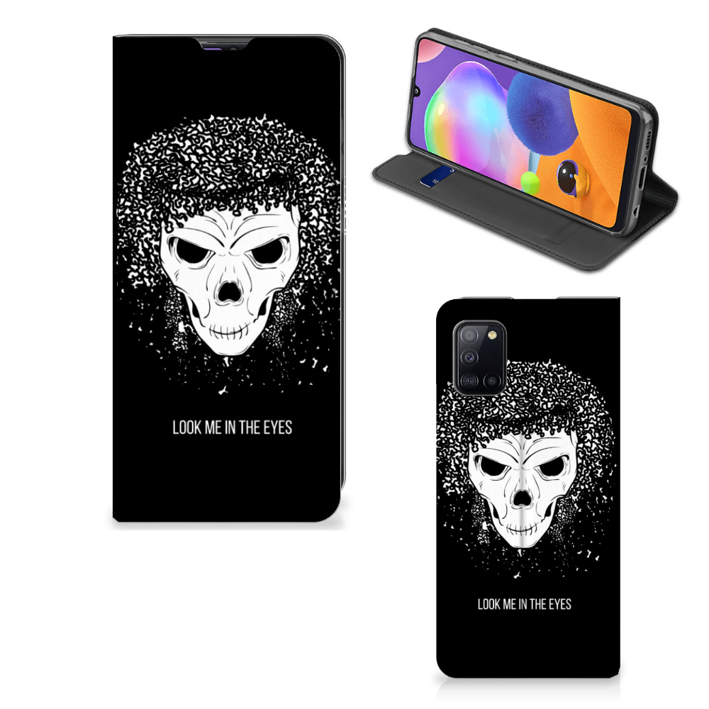 Mobiel BookCase Samsung Galaxy A31 Skull Hair