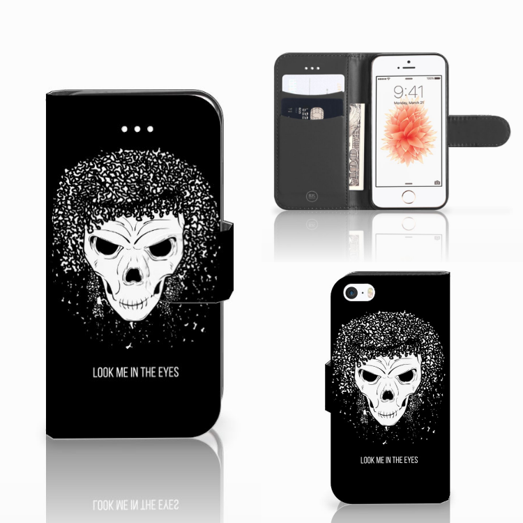 Telefoonhoesje met Naam Apple iPhone 5 | 5s | SE Skull Hair