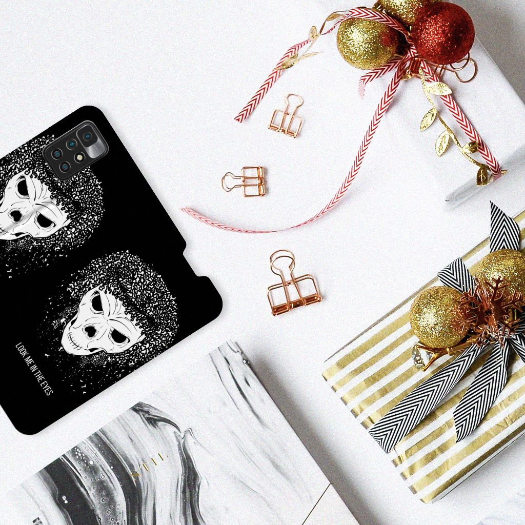 Mobiel BookCase Xiaomi Redmi 10 Skull Hair