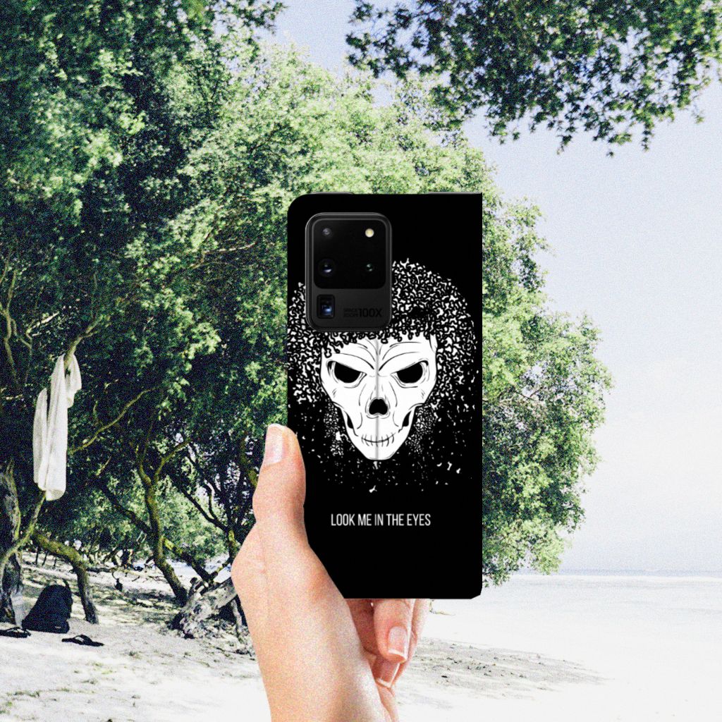 Mobiel BookCase Samsung Galaxy S20 Ultra Skull Hair