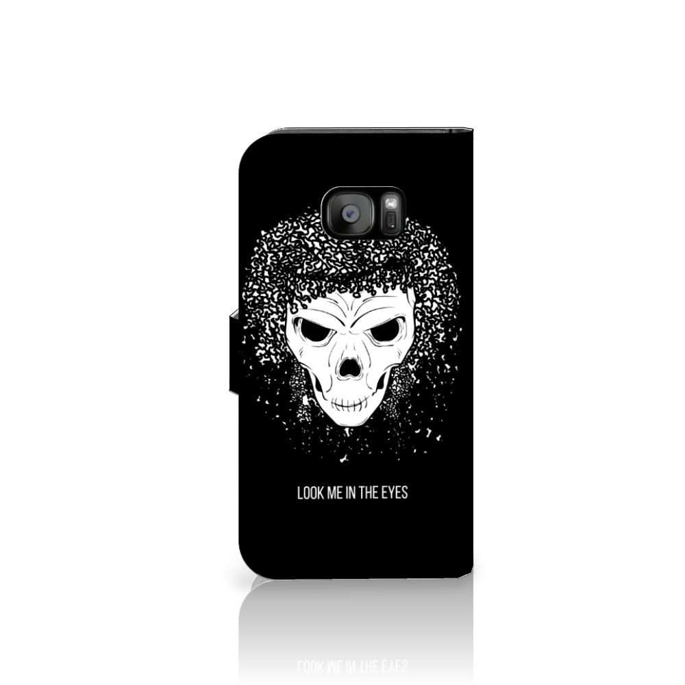 Telefoonhoesje met Naam Samsung Galaxy S7 Edge Skull Hair