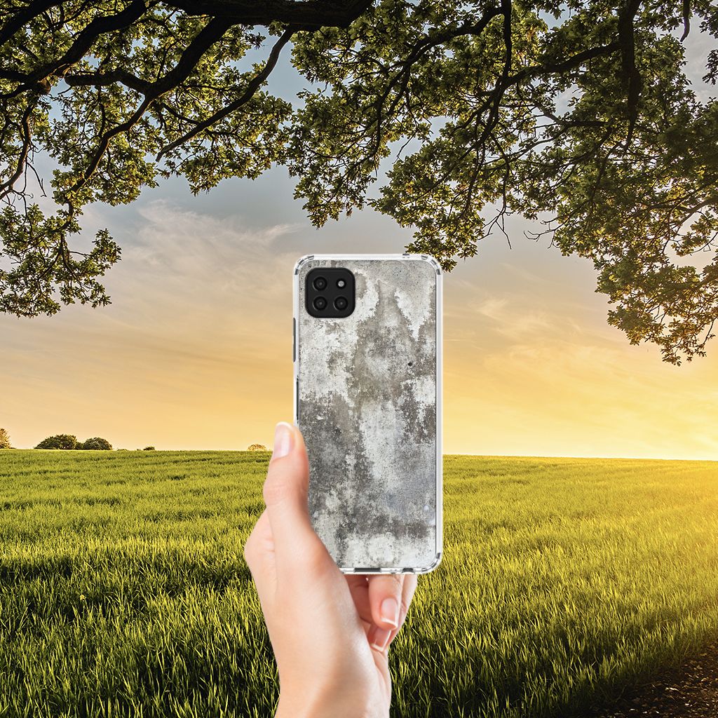 Samsung Galaxy A22 5G Anti-Shock Hoesje Beton Print