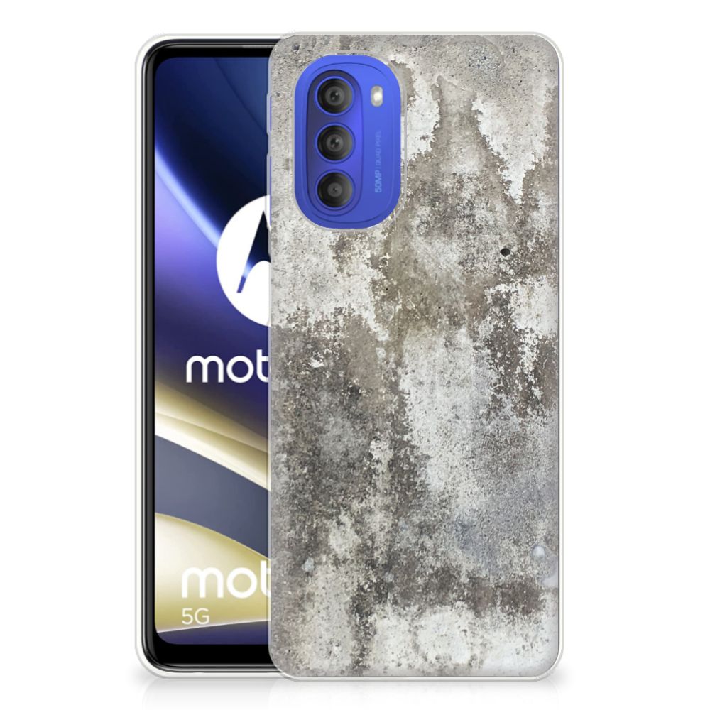 Motorola Moto G51 5G TPU Siliconen Hoesje Beton Print