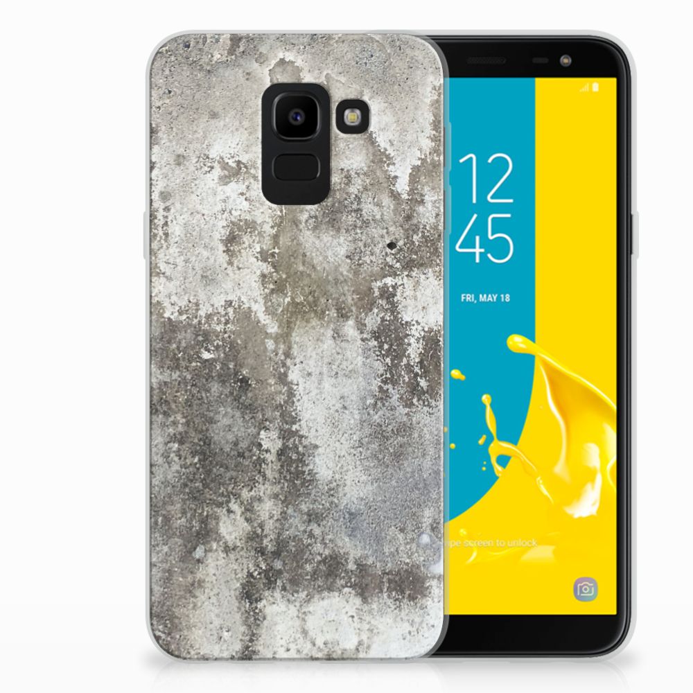 Samsung Galaxy J6 2018 TPU Siliconen Hoesje Beton Print