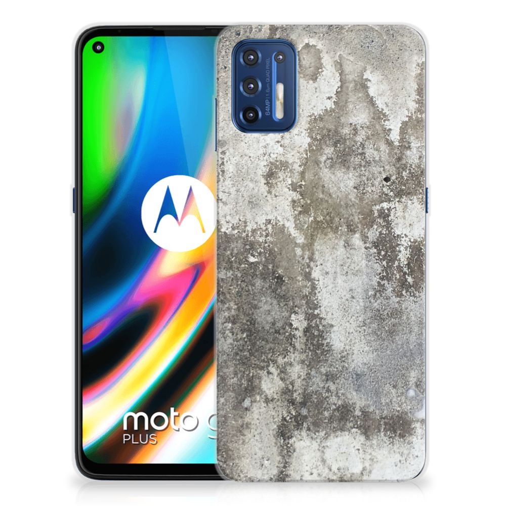 Motorola Moto G9 Plus TPU Siliconen Hoesje Beton Print