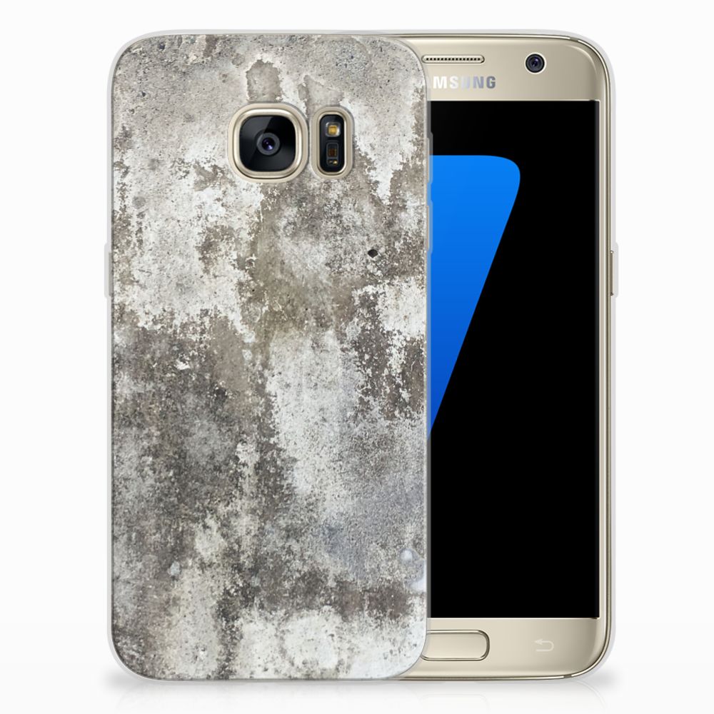 Samsung Galaxy S7 TPU Siliconen Hoesje Beton Print