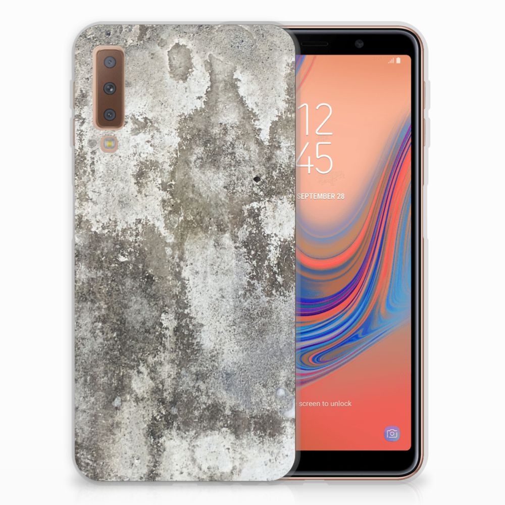 Samsung Galaxy A7 (2018) TPU Siliconen Hoesje Beton Print