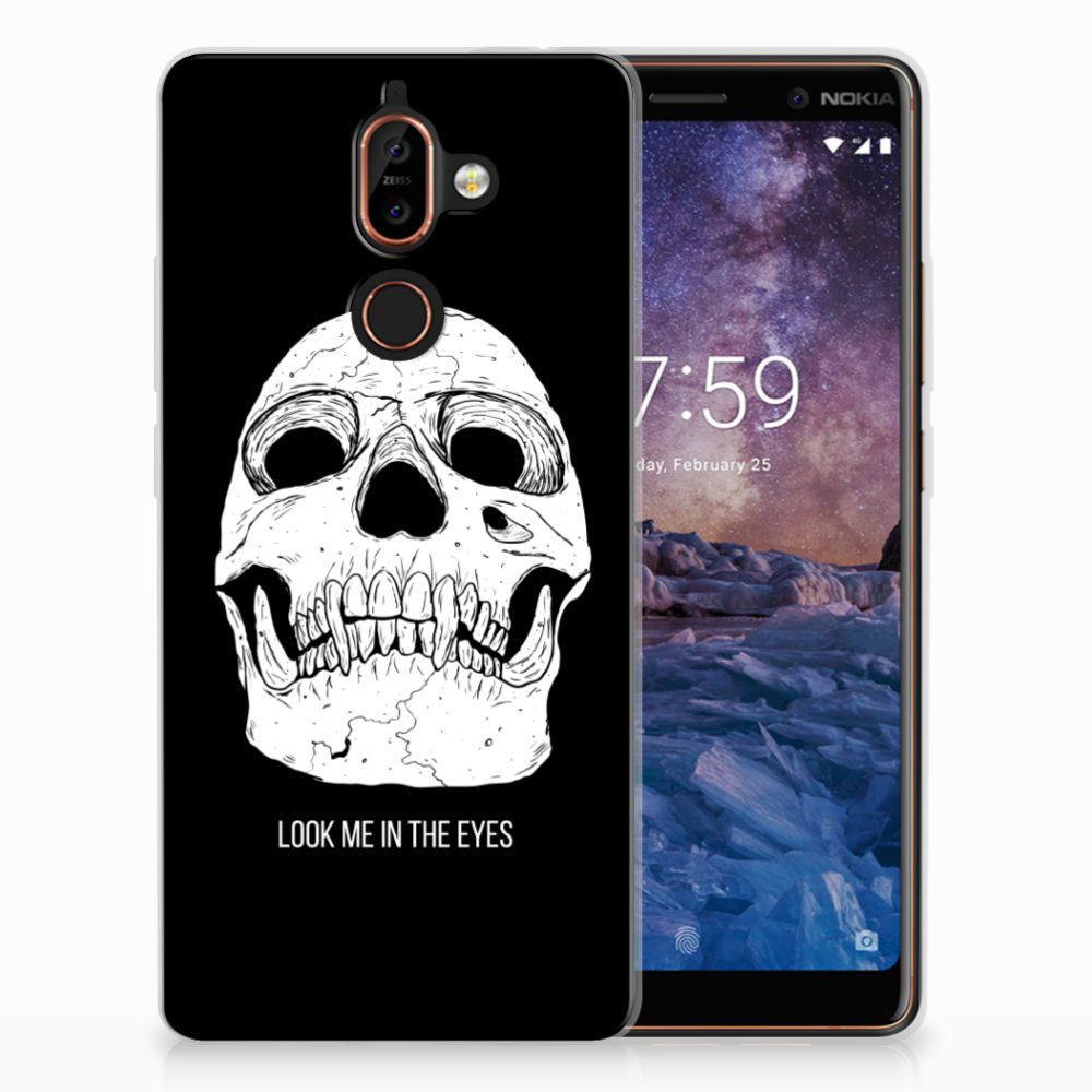 Silicone Back Case Nokia 7 Plus Skull Eyes