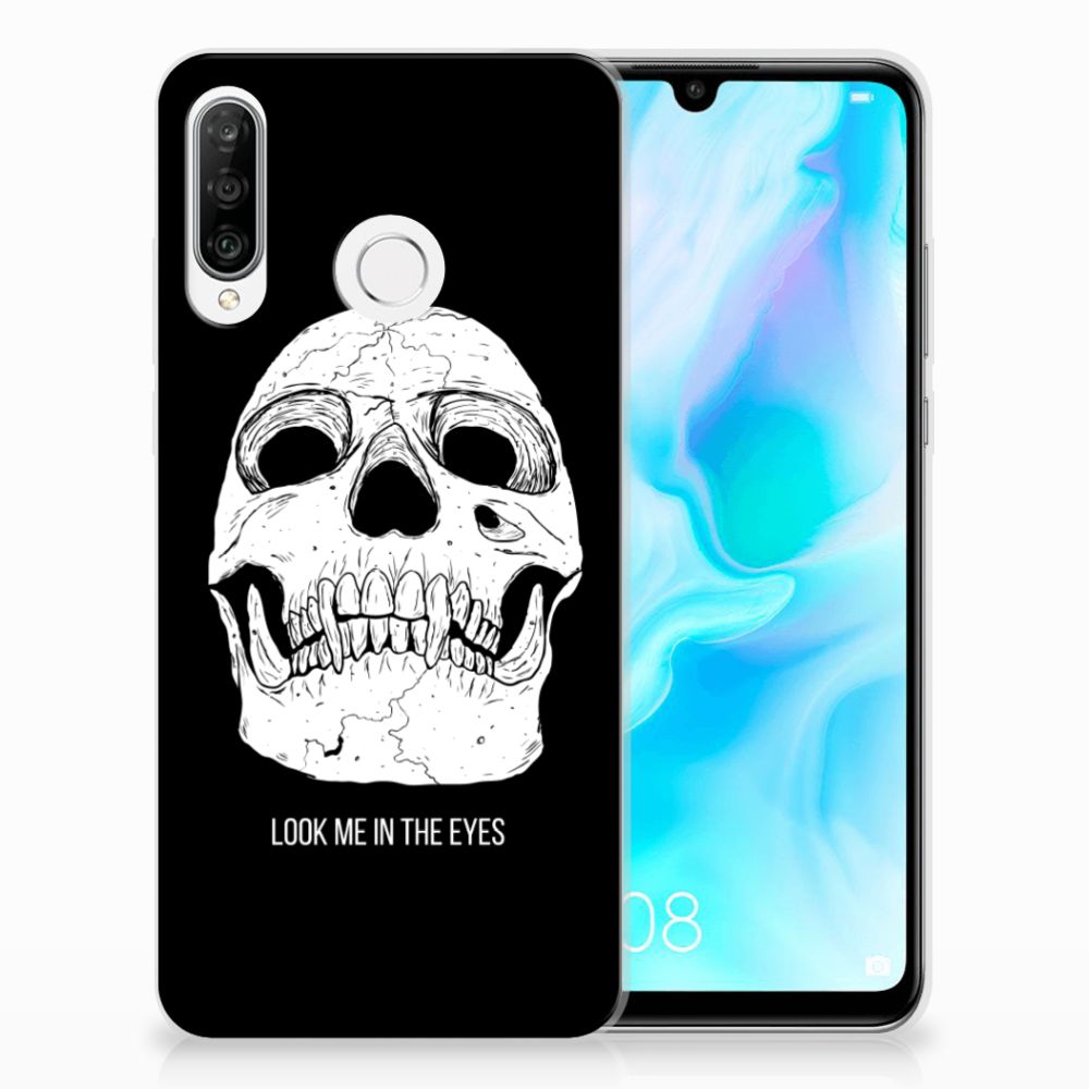 Silicone Back Case Huawei P30 Lite Skull Eyes