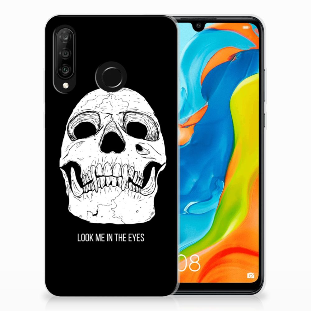 Silicone Back Case Huawei P30 Lite Skull Eyes