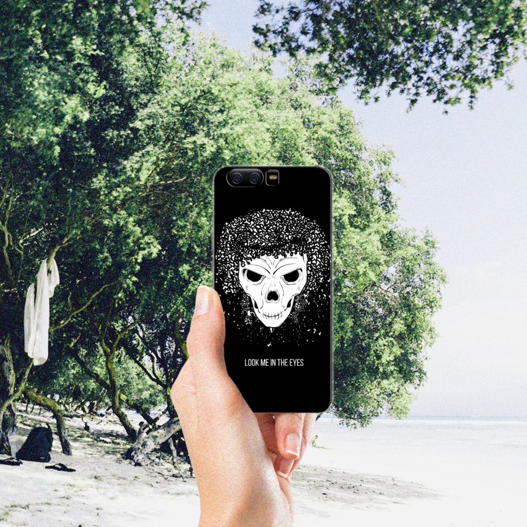 Silicone Back Case Huawei P10 Skull Hair