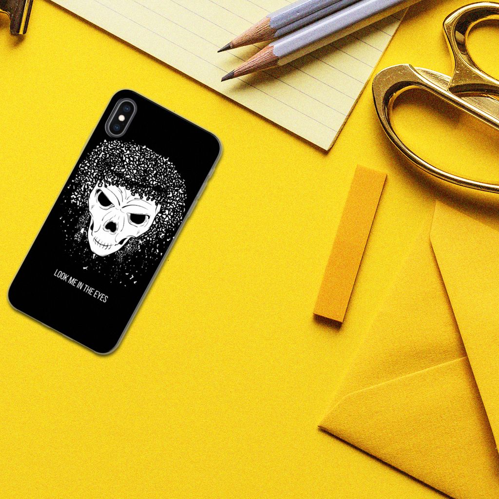 Silicone Back Case Apple iPhone Xs Max Skull Hair