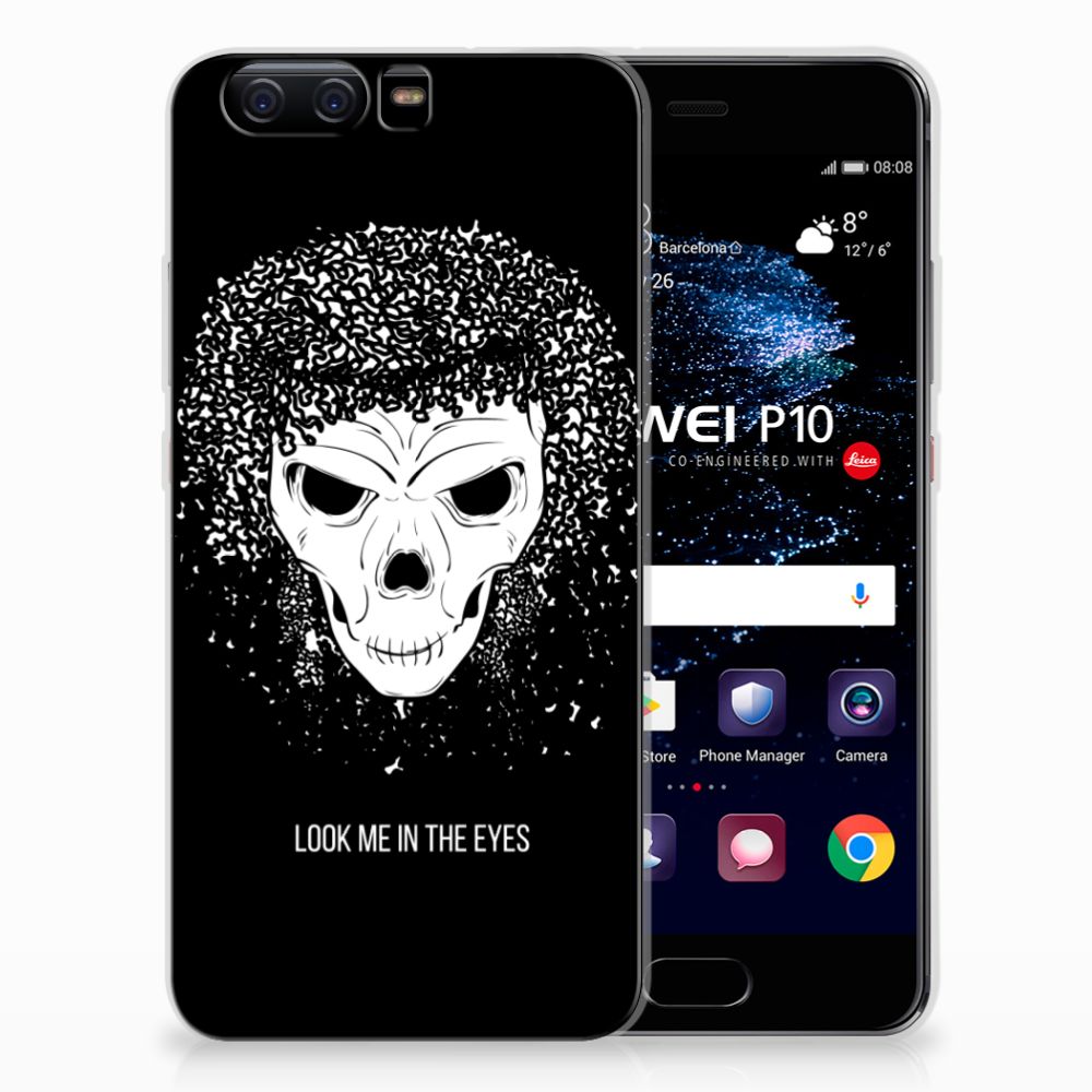 Silicone Back Case Huawei P10 Skull Hair