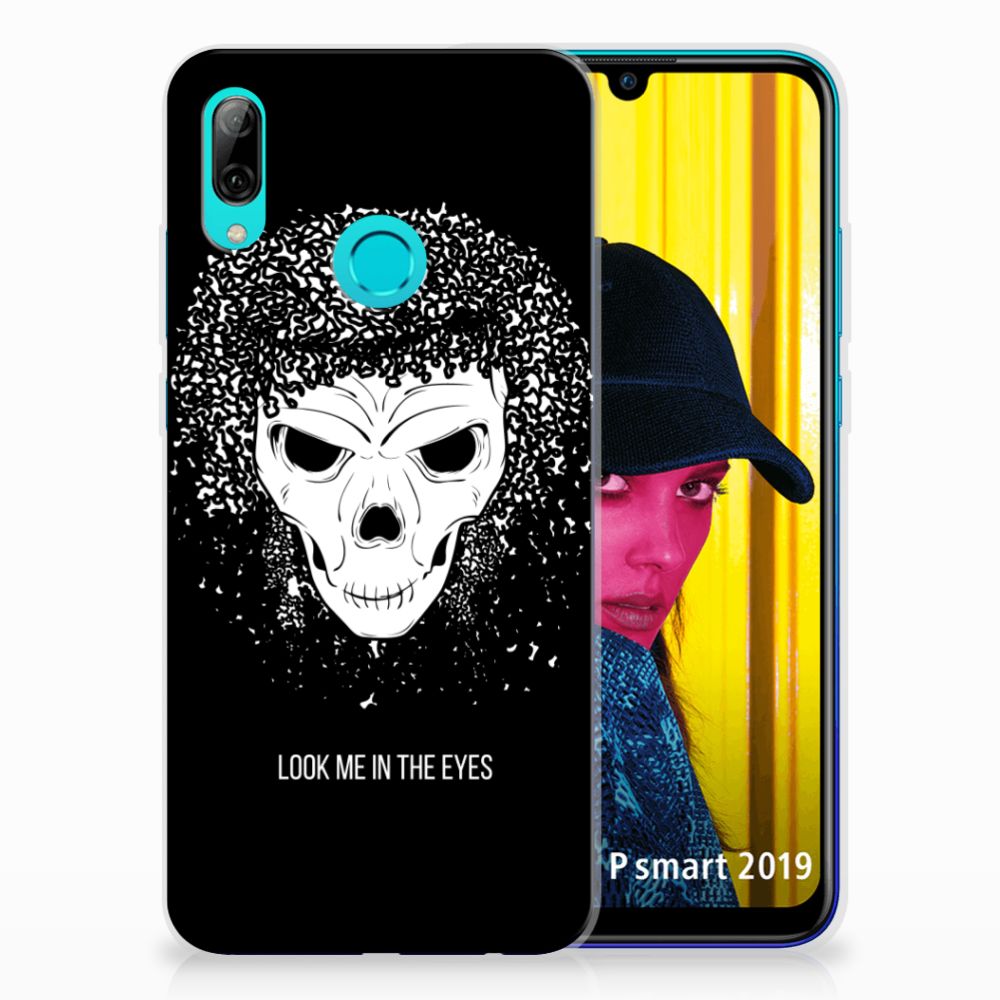 Silicone Back Case Huawei P Smart 2019 Skull Hair