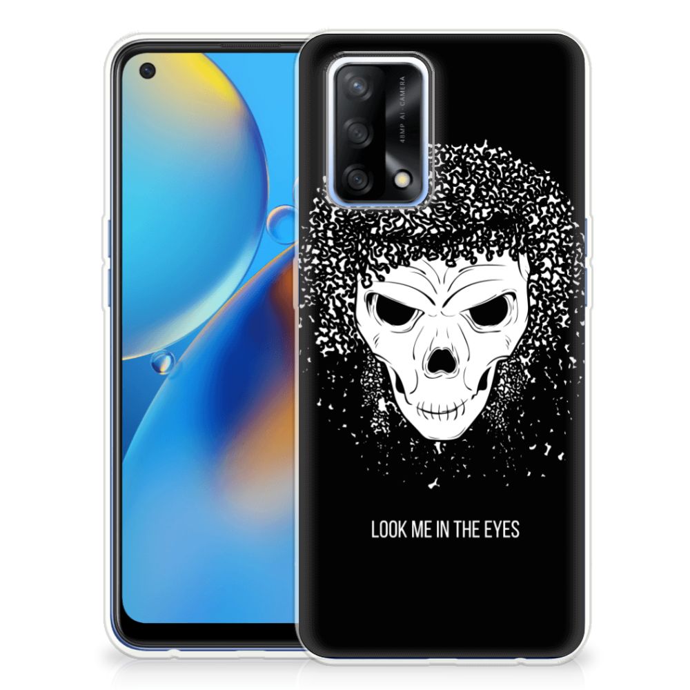 Silicone Back Case OPPO A74 4G Skull Hair
