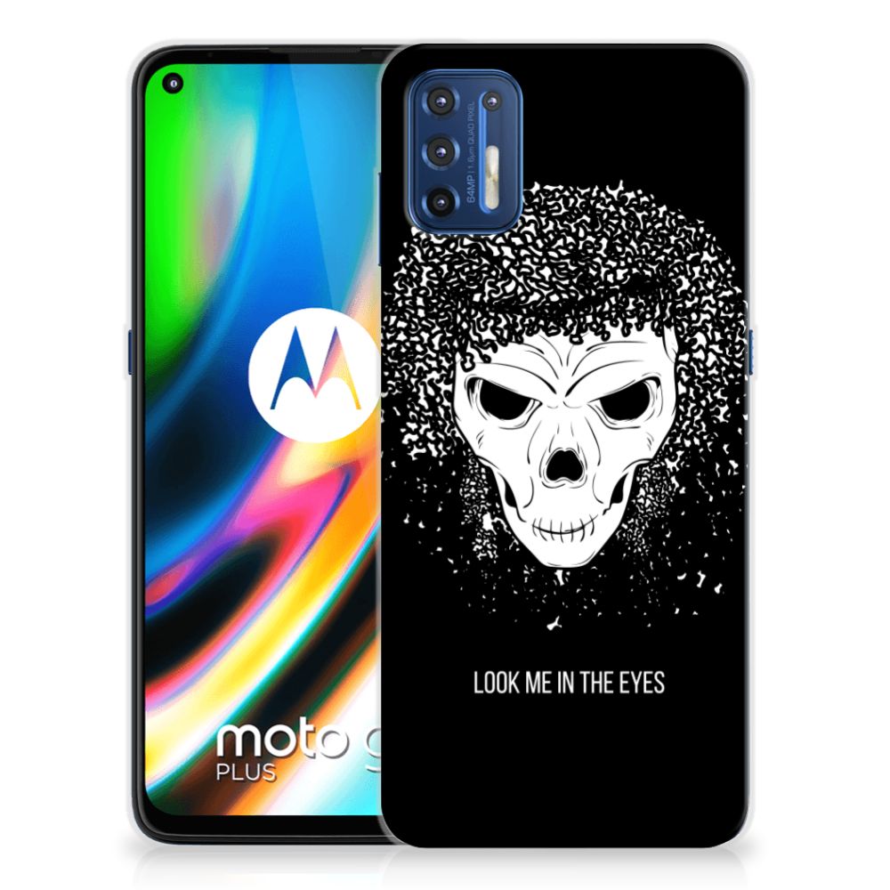 Silicone Back Case Motorola Moto G9 Plus Skull Hair