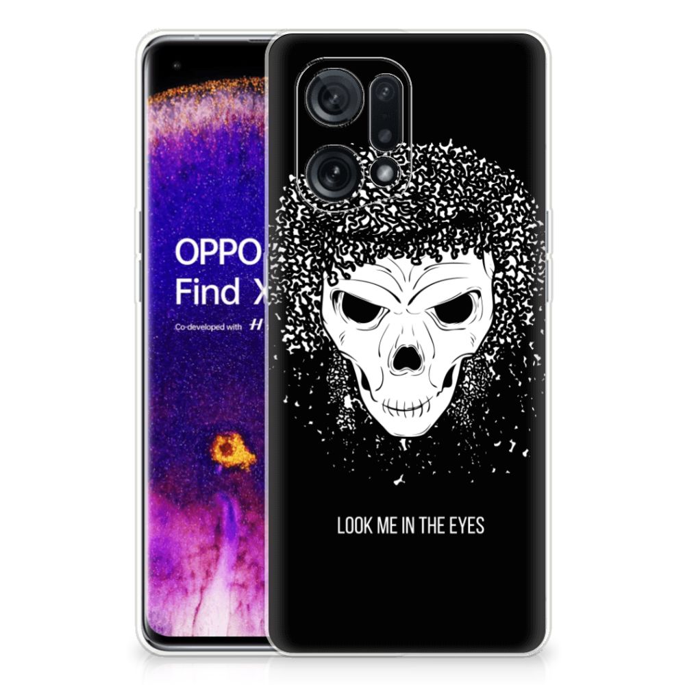 Silicone Back Case OPPO Find X5 Skull Hair