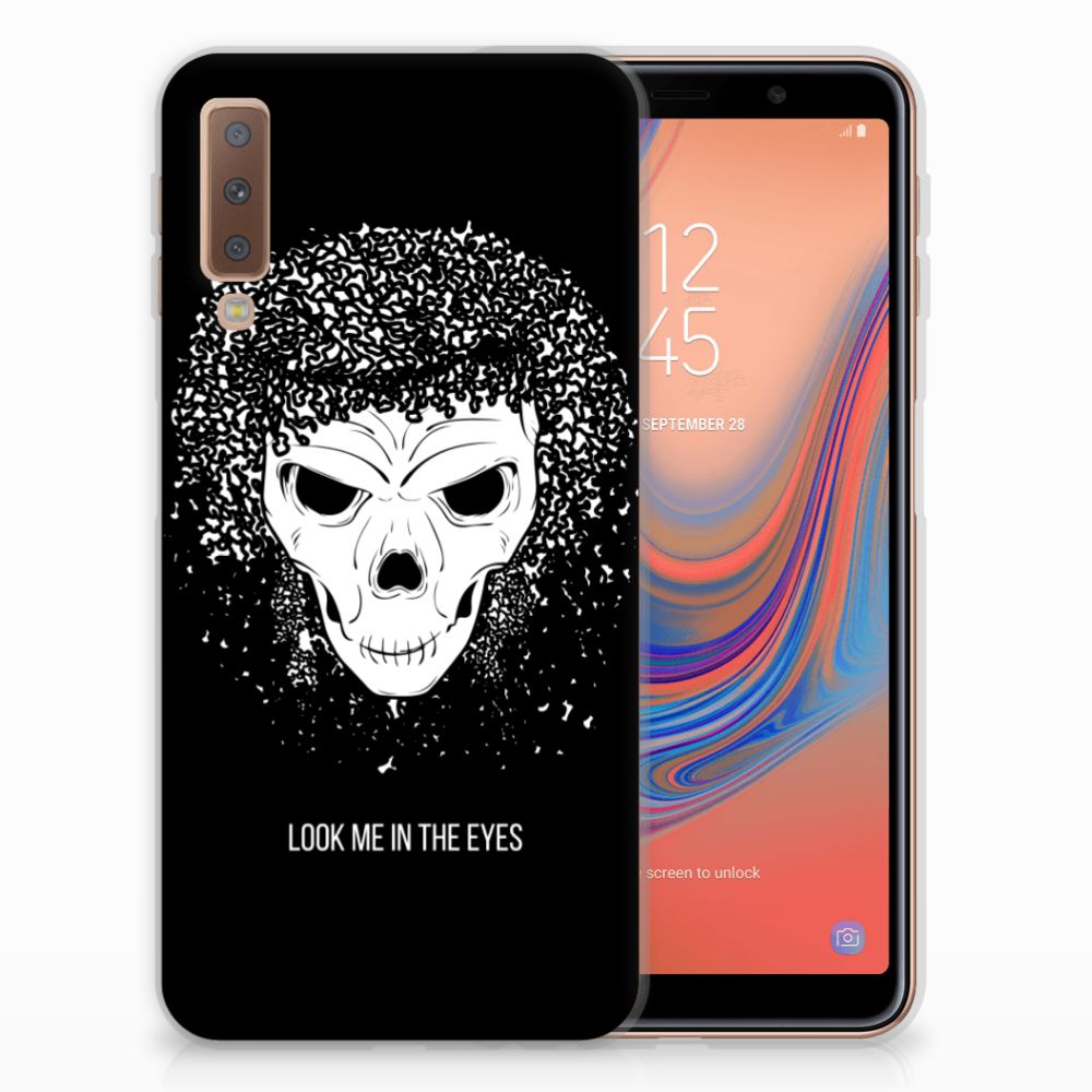 Silicone Back Case Samsung Galaxy A7 (2018) Skull Hair