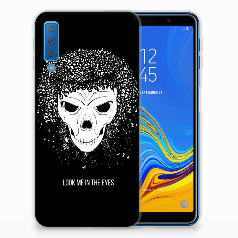 Silicone Back Case Samsung Galaxy A7 (2018) Skull Hair