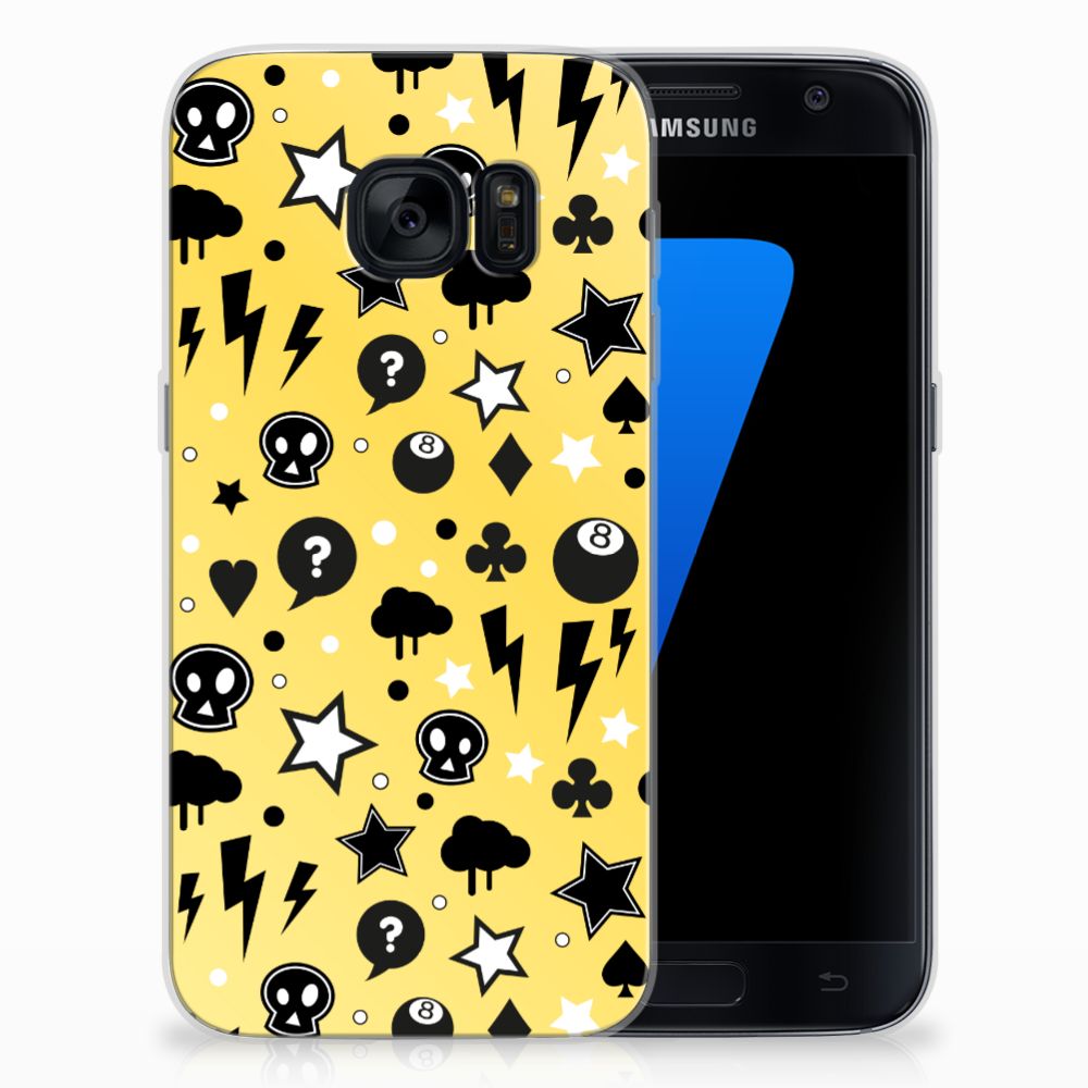 Silicone Back Case Samsung Galaxy S7 Punk Geel