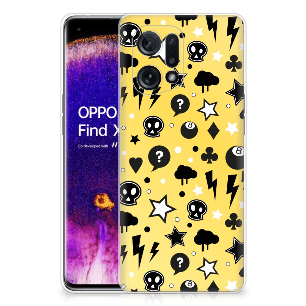 Silicone Back Case OPPO Find X5 Punk Geel