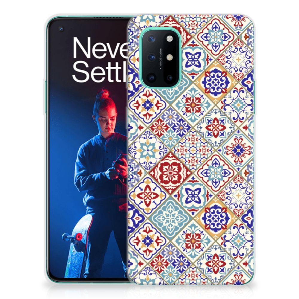 OnePlus 8T TPU Siliconen Hoesje Tiles Color