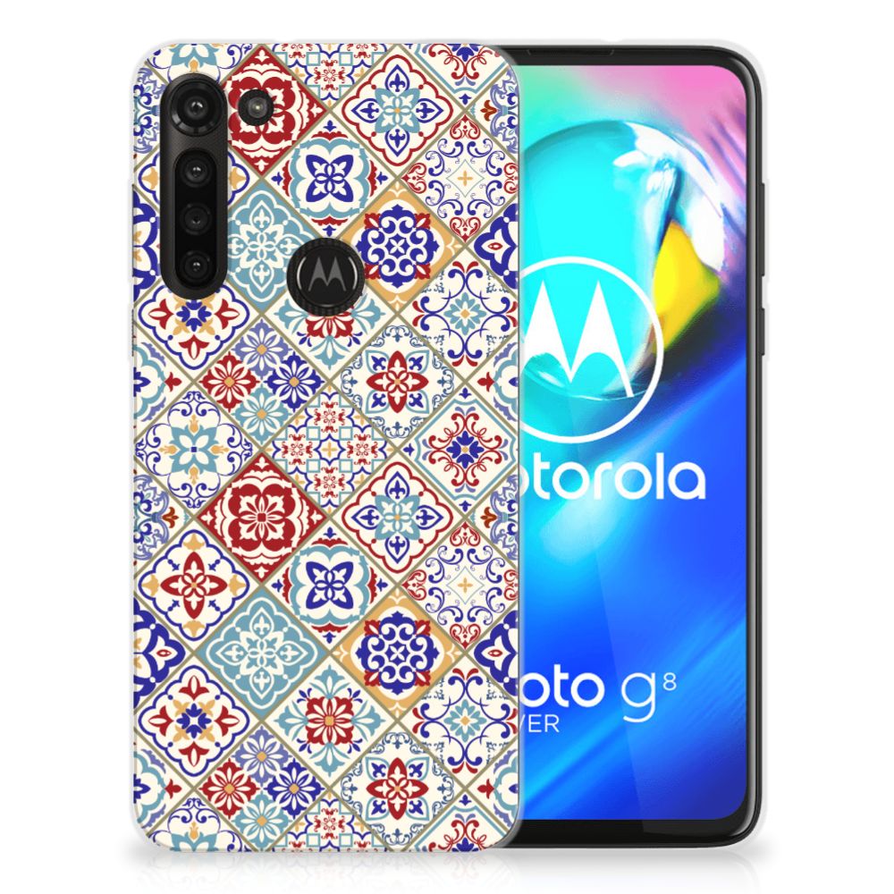 Leuk TPU Back Cover Motorola Moto G8 Power Hoesje Tegels Kleur