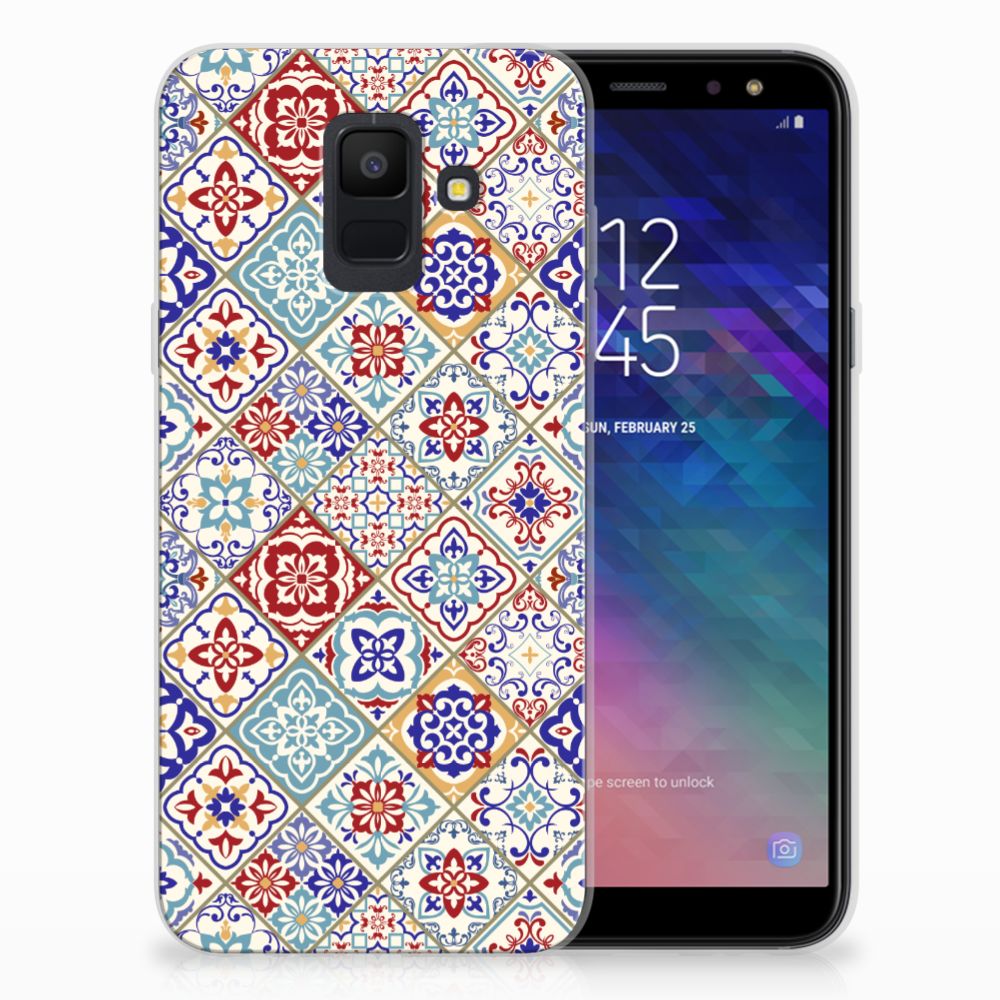 Samsung Galaxy A6 (2018) TPU Siliconen Hoesje Tiles Color