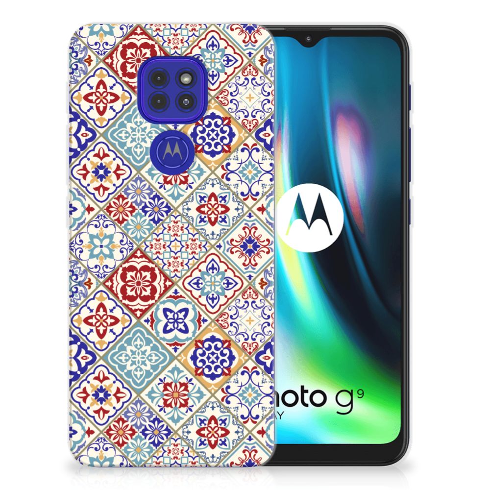 Motorola Moto G9 Play | E7 Plus TPU Siliconen Hoesje Tiles Color