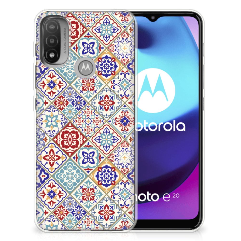 Motorola Moto E20 | E40 TPU Siliconen Hoesje Tiles Color