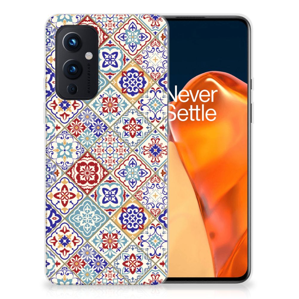 OnePlus 9 TPU Siliconen Hoesje Tiles Color
