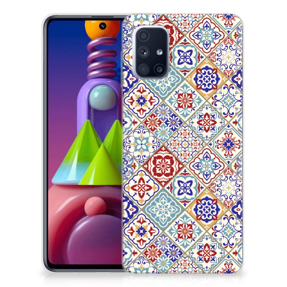 Samsung Galaxy M51 TPU Siliconen Hoesje Tiles Color