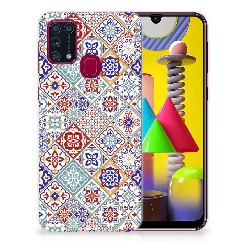 Samsung Galaxy M31 TPU Siliconen Hoesje Tiles Color