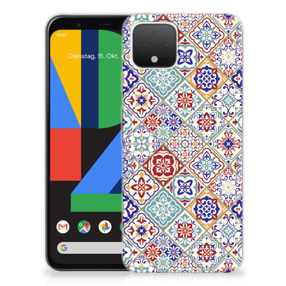 Google Pixel 4 TPU Siliconen Hoesje Tiles Color
