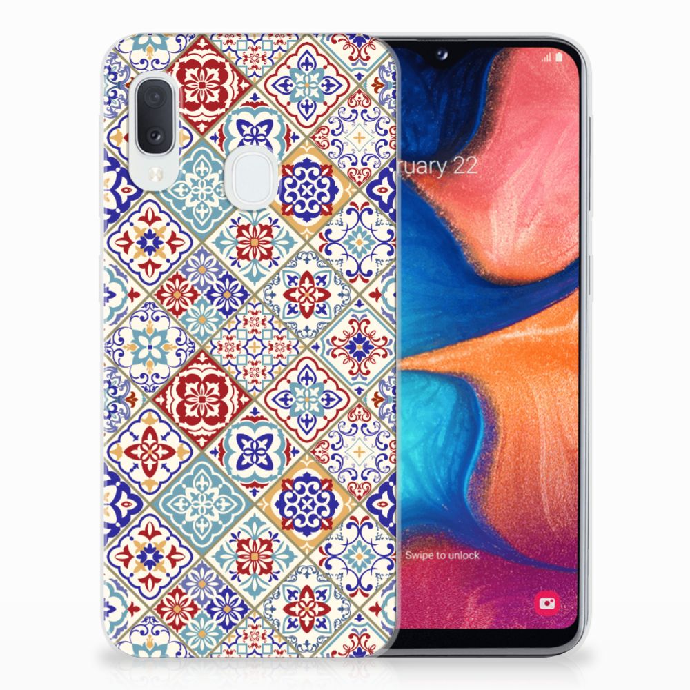 Samsung Galaxy A20e TPU Siliconen Hoesje Tiles Color