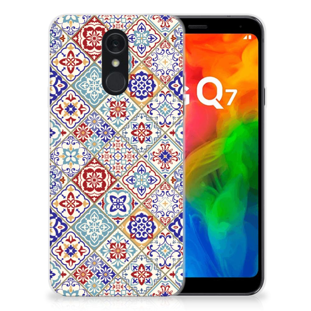 LG Q7 TPU Siliconen Hoesje Tiles Color