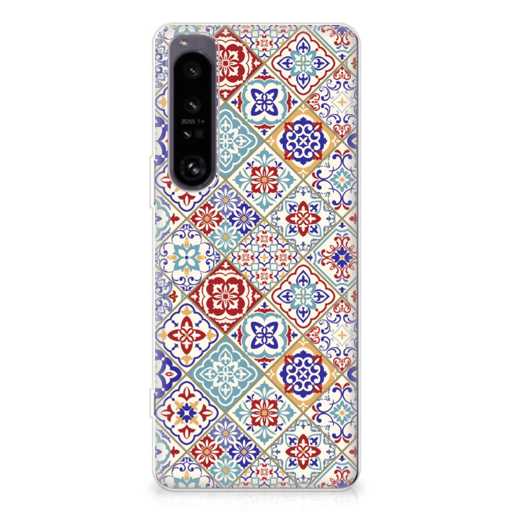 Sony Xperia 1 IV TPU Siliconen Hoesje Tiles Color