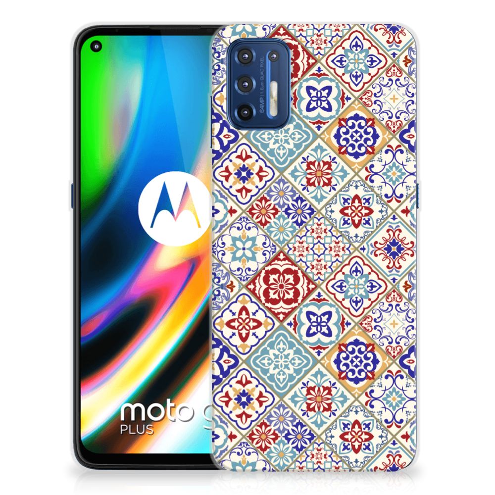 Motorola Moto G9 Plus TPU Siliconen Hoesje Tiles Color