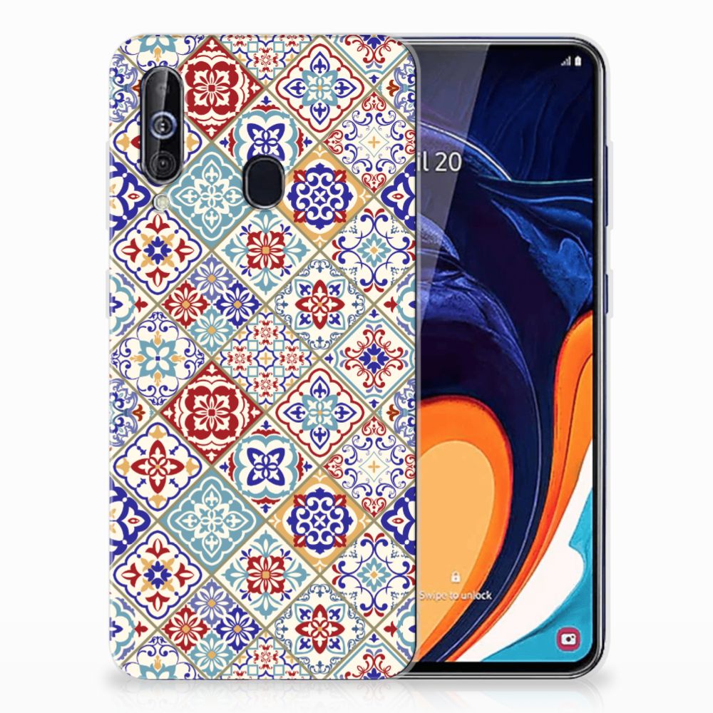 Samsung Galaxy A60 TPU Siliconen Hoesje Tiles Color