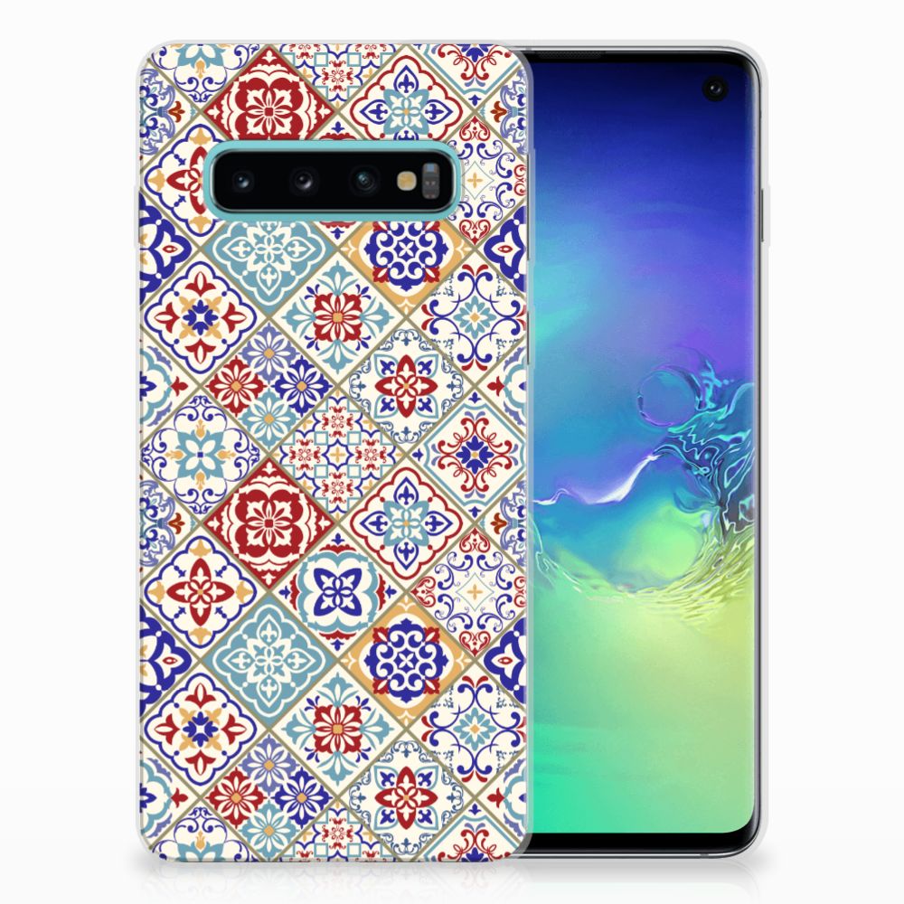 Samsung Galaxy S10 TPU Siliconen Hoesje Tiles Color