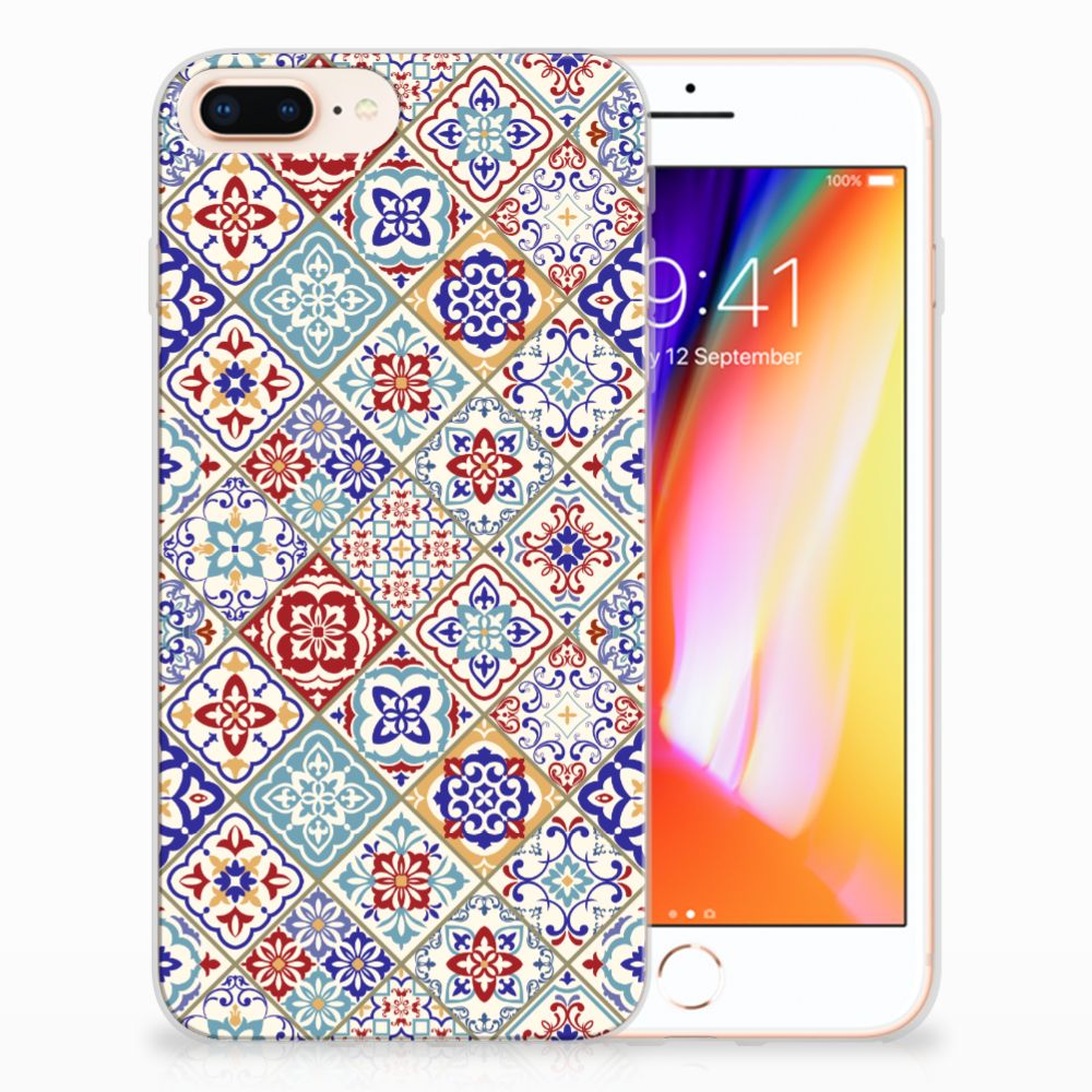 Apple iPhone 7 Plus | 8 Plus TPU Siliconen Hoesje Tiles Color