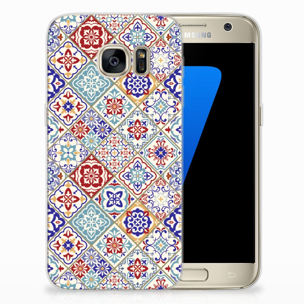 Samsung Galaxy S7 TPU Siliconen Hoesje Tiles Color