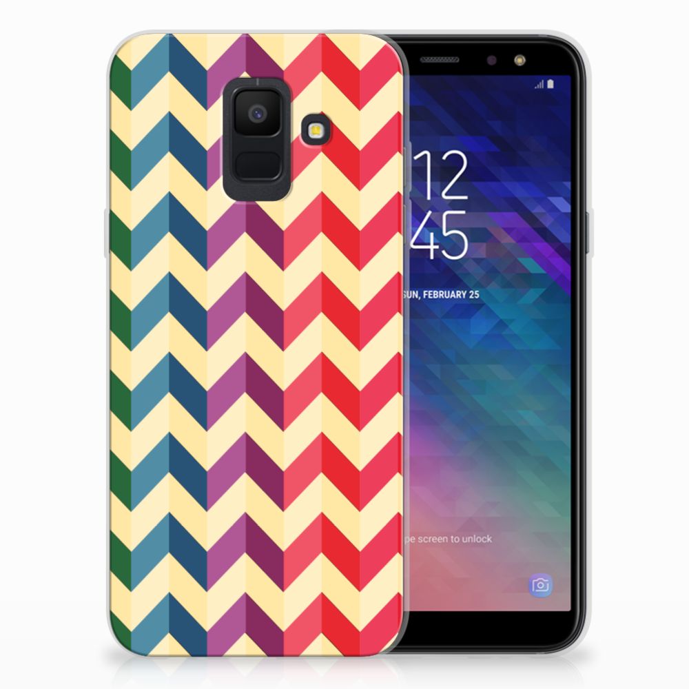 Samsung Galaxy A6 (2018) TPU bumper Zigzag Multi Color