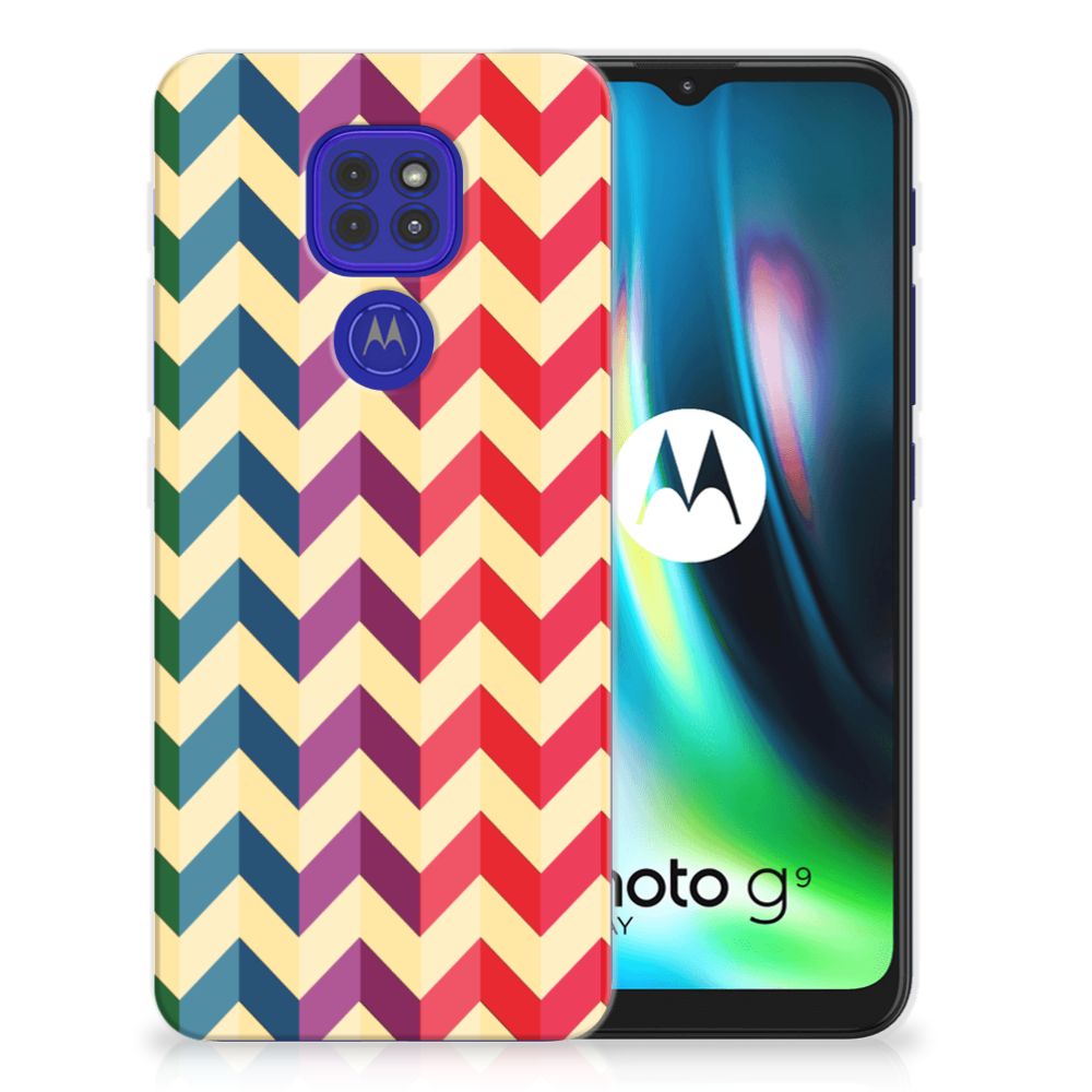 Motorola Moto G9 Play | E7 Plus TPU bumper Zigzag Multi Color