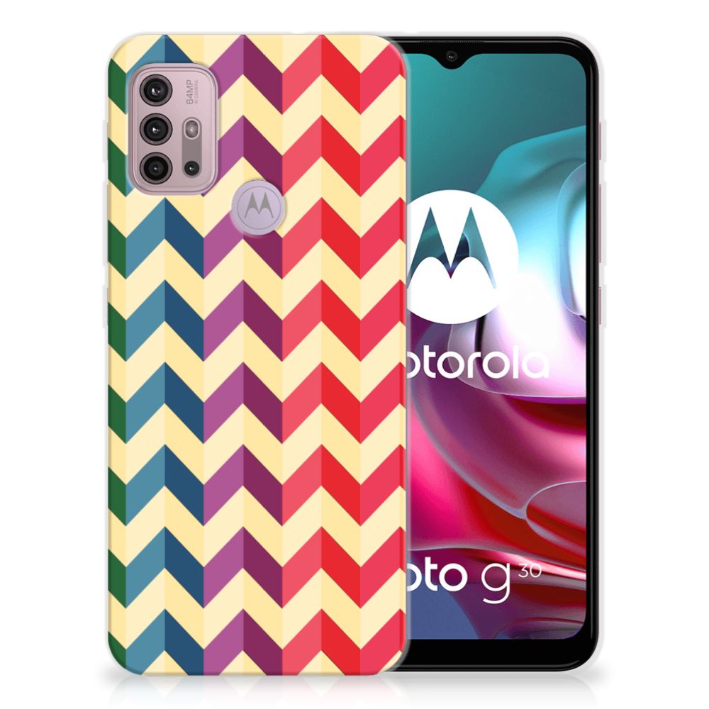 Motorola Moto G30 | G10 TPU bumper Zigzag Multi Color