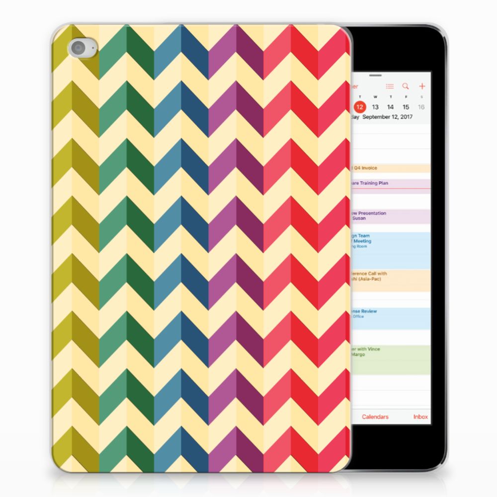 Apple iPad Mini 4 Uniek Tablethoesje Zigzag Color