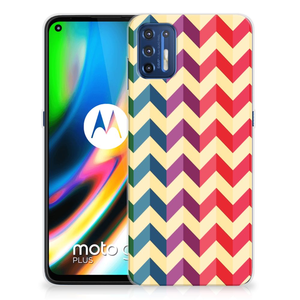 Motorola Moto G9 Plus TPU bumper Zigzag Multi Color